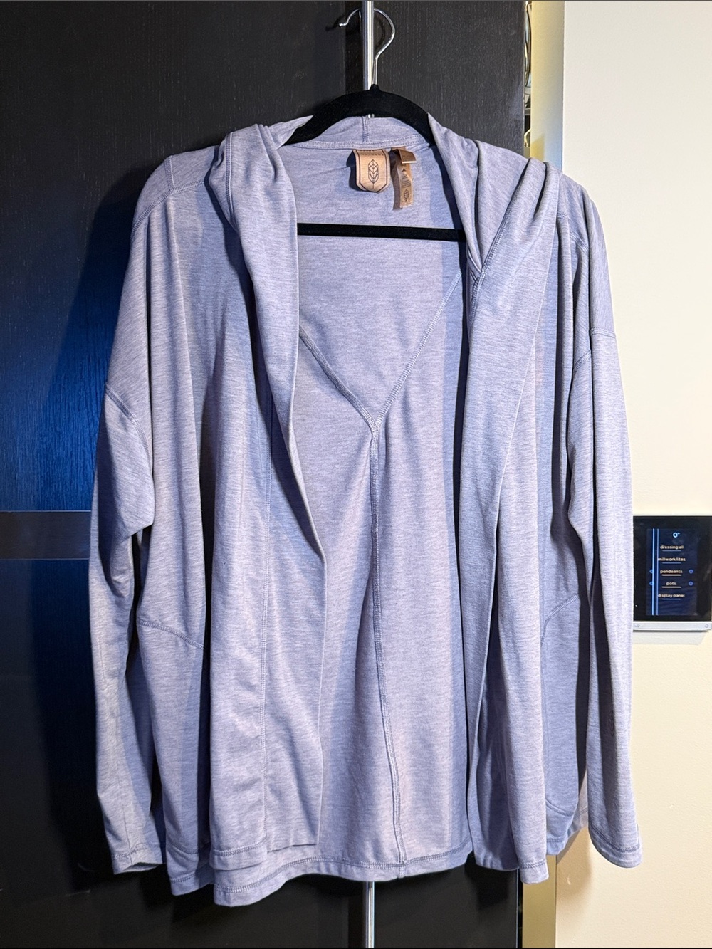 Light Gray Hooded Open-Front Women's Cardigan Sweatshirt